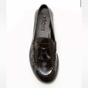 Shop Peche Tilda Loafers Brown Leather Size 38 US 8